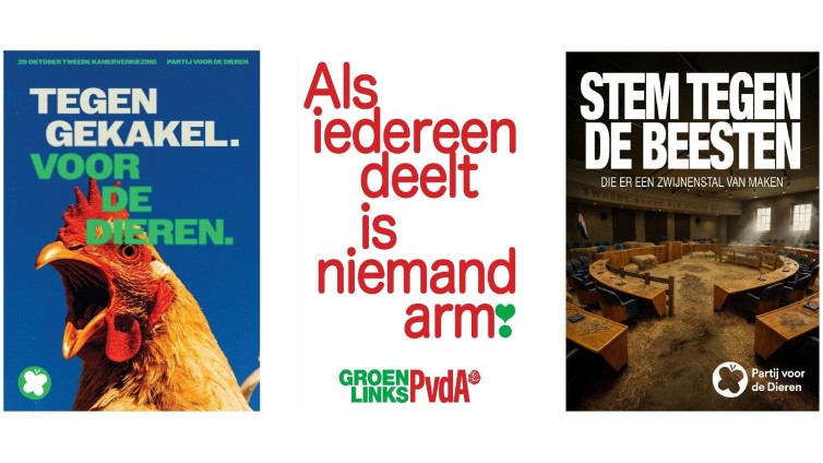 Stem op een van de 3 finalisten voor de Beste Verkiezingsposter van Nederland